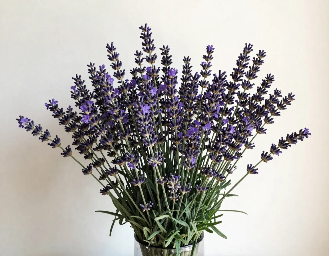 Laventelin Uni kukka-asetelma violeteilla kukilla